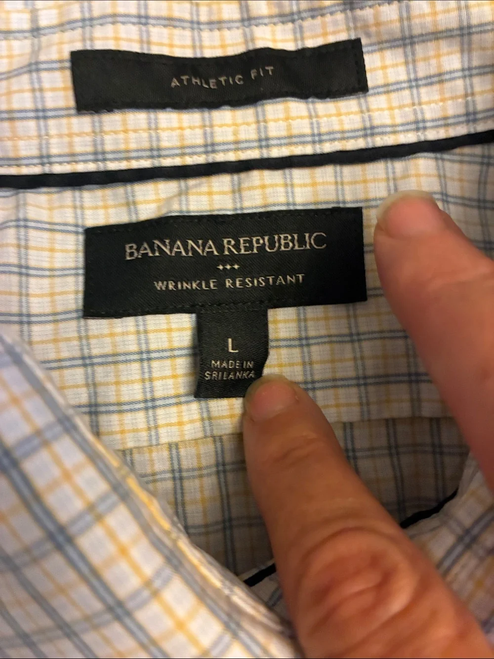Banana Republic Blue and White Windowpane Dress Shirt